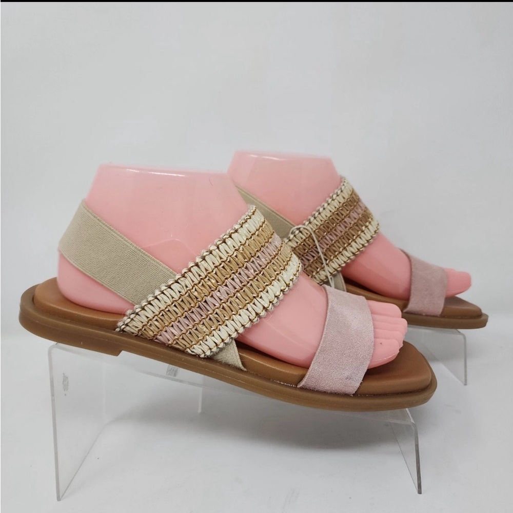 Mila Paoli Boho Neutral Blush Pink Leather Sandals size 7.5
